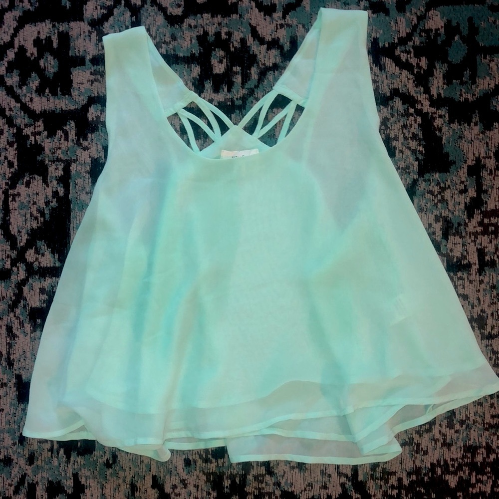 SeaFoam Green Flowy Racerback Top